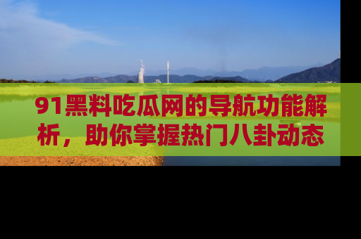 91黑料吃瓜网的导航功能解析，助你掌握热门八卦动态