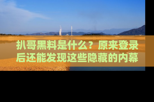 扒哥黑料是什么？原来登录后还能发现这些隐藏的内幕！