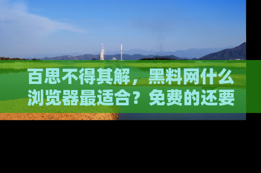 百思不得其解，黑料网什么浏览器最适合？免费的还要能吃瓜太难了！